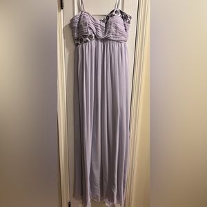Maggie London Lavender Chiffon Beaded Prom Dress